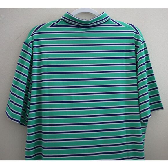 RLX Ralph Lauren Men's Sz L Green Multi Striped Golf Performance Polo Shirt - Picture 5 of 11